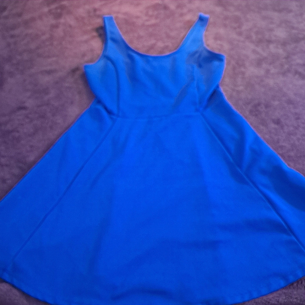 DIVIDED by H&M Vibrant Blue Stretchy Skater Dress